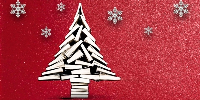 albero di natale con libri