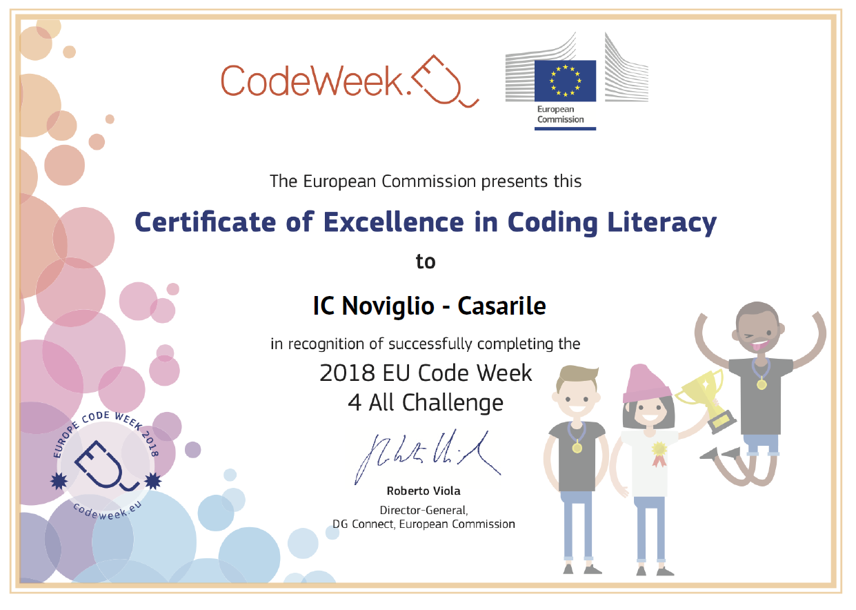 attestato europe code week 2018 2019